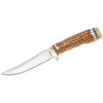 Battenfeld Knives Schrade Uncle Henry Next Gen 153UH, fixed silver blade with brown textured handle