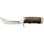 Battenfeld Knives Uncle Henry Next Gen Fixed Knife, side view with silver blade and brown handle