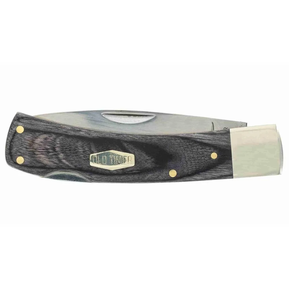 primary-35791 Battenfeld Old Timer Heritage Series Bruin Knife, closed black handle with silver bolster