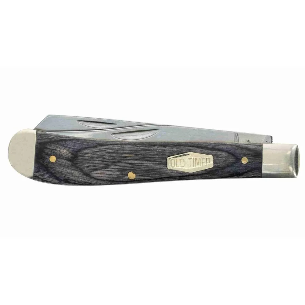 primary-35792 Battenfeld Old Timer Heritage Series Trapper Knife, side view closed with black textured handle