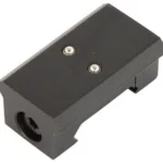 AOB Caldwell AR-15 Picatinny Rail Brass Catcher Spare Mount, black angled view with two screws
