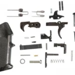 AOB Smith & Wesson AR-15 Complete Lower Parts Kit, black grip and components laid out