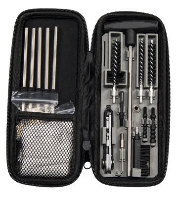 AOB Wheeler Engineering Delta Series Compact AR Cleaning Kit, open black case with tools