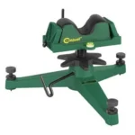 AOB Caldwell The Rock Deluxe Shooting Rest, green, front angled view with black padded cradle