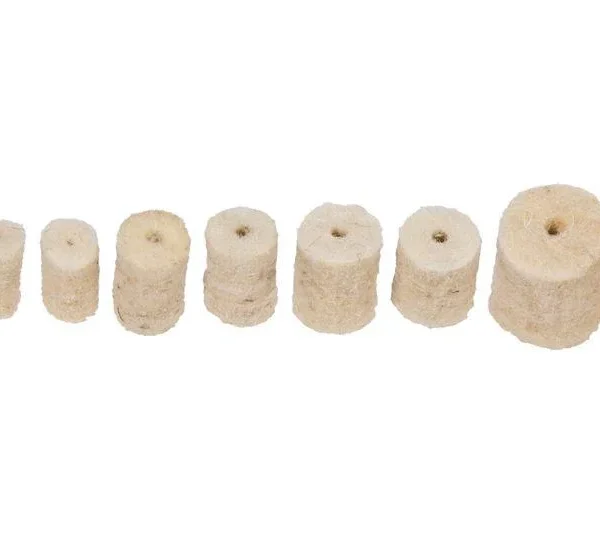 AOB Tipton Cleaning Pellets Complete Pistol Kit with assorted beige felt pellets in a row