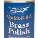 AOB Frankford Arsenal Quck-N-EZ Brass Polish, white bottle with blue label, front view
