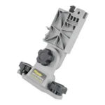 AOB Wheeler Delta Series AR-15 Mag Well Vise Block, gray angled view with adjustment knobs