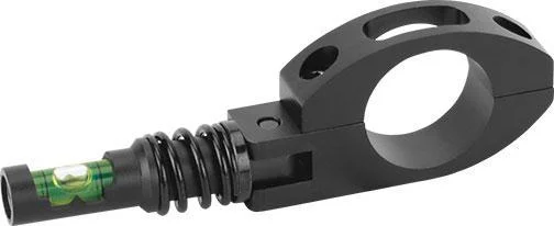 primary-35966 AOB Wheeler Engineering Anti-CANT Indicator, black side view with clamp ring and green bubble level