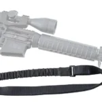 AOB Caldwell AR Modular dual point sling kit, black side view with straps and attachment points