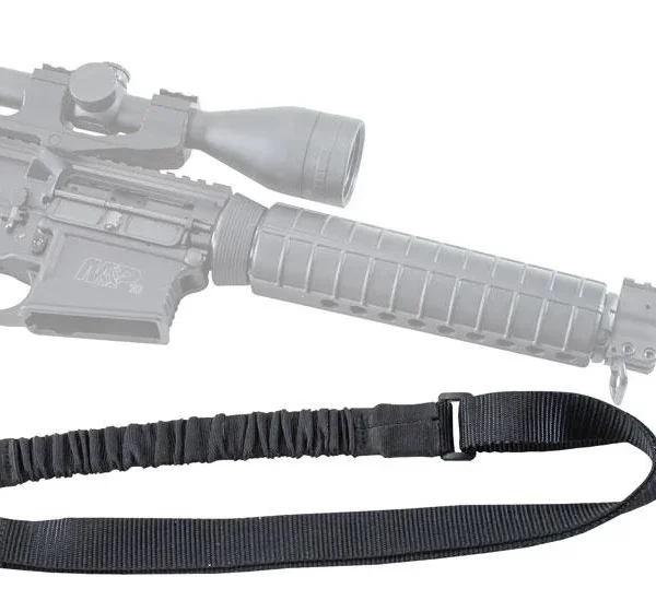 AOB Caldwell AR Modular dual point sling kit, black side view with straps and attachment points
