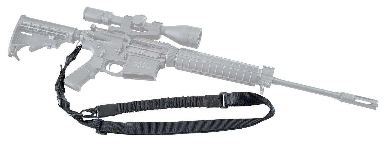 primary-36021 AOB Caldwell AR Modular dual point sling kit, black side view with straps and attachment points