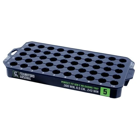 primary-36022 AOB Frankford Arsenal Perfect Fit Reloading Tray #3, blue tray with rows of circular openings