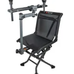 AOB BOG ChairPod Shooting Rest, black folding chair with metal frame and gun support