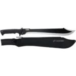 Battenfeld Knives Schrade Decimate Sawback Machete black side view with sheath