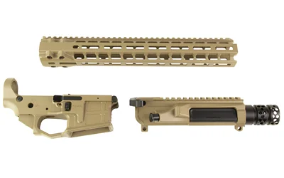 RADIAN BUILDER KIT 14" FDE tan handguard and receiver components arranged in three pieces