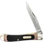 Battenfeld Knives Old Timer Gunstock Trapper, open folding knife with silver blade and dark handle
