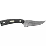 Battenfeld Knives Old Timer Sharpfinger knife, right side view with black handle and silver blade