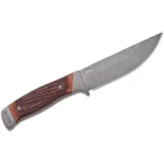 Battenfeld Knives Old Timer Frontier knife, side view with silver blade and brown wood handle