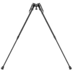 AOB Caldwell Fixed Model XLA Bipod, black front view with extended legs and rubber feet