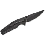 Battenfeld Knives Smith & Wesson SWAT Assisted Folding Knife, open black knife in side view