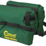 AOB Caldwell Tack Driver, green unfilled shooting bag with black straps and carry handle
