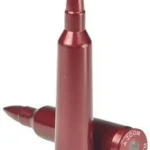 Pachmayr/Tacstar A-Zoom Metal Snap Caps .22-250, two red snap caps, upright and side views