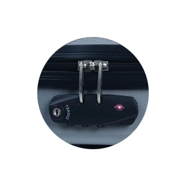 Bulldog Double Molded pistol case, close-up of grey case with black TSA combination lock