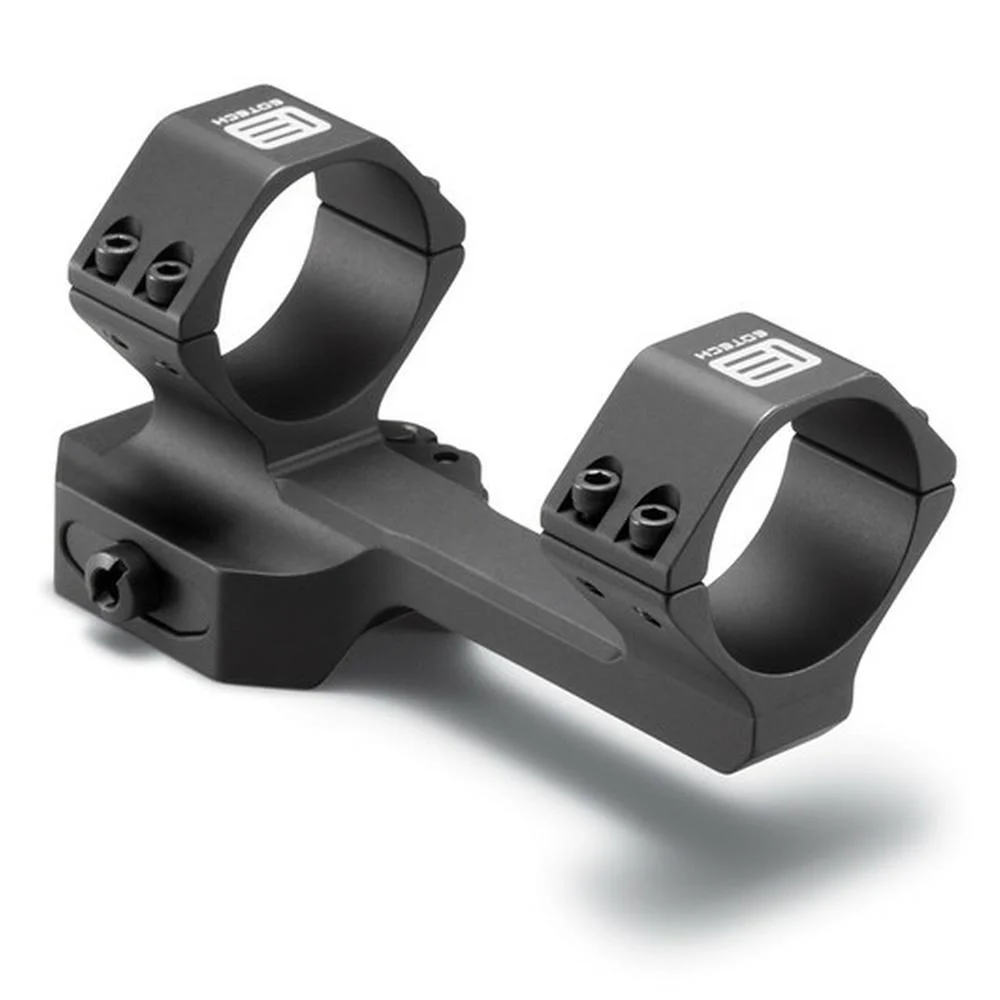 primary-36277 EOTech PRS cantilever mount, black finish with two scope rings, angled top view