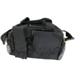 Bulldog Tactical Pistol Range Bag, black front view with carry handles and MOLLE pouches