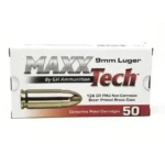 Grasso Holdings Inc. / Tulammo MAXXTech handgun ammunition box with cartridge graphic
