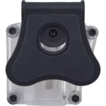 Bulldog Max Multi-Fit Polymer Holster, clear front view with black paddle and mounting screws