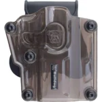 Bulldog Max Multi-Fit Polymer Holster, transparent smoke brown front view with black paddle