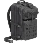 Bulldog Medium 2-Day Ranger/Computer Backpack black, front view with pockets and MOLLE webbing