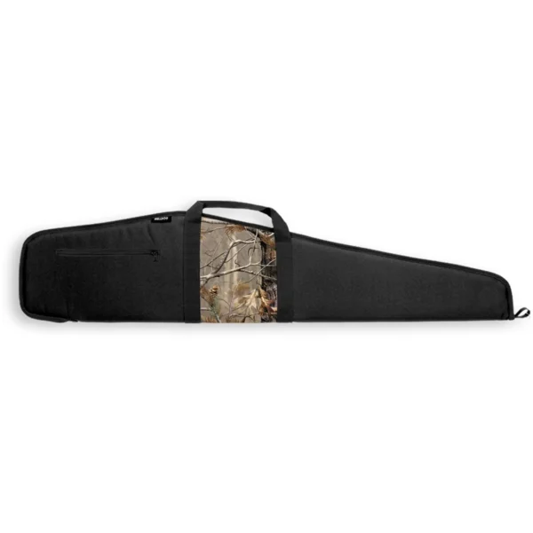 Bulldog Camo Panel Rifle Case, black soft case with camouflage panel, handles and full zipper
