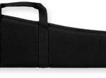 Bulldog Deluxe Shotgun Case, black side view with black trim, carry handle and full-length zipper