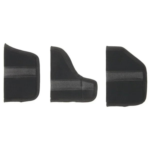 Bulldog Small Inside Pocket Holster Black, three exterior and profile views