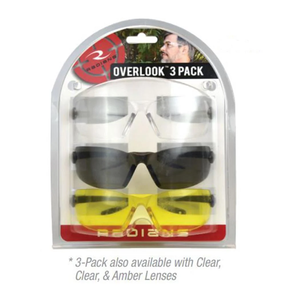 primary-36391 Radians Overlook Shooting Glasses Combo Pack, three glasses with clear, dark and amber lenses