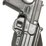 Fobus Standard Paddle Holster for Springfield XD, black right-hand holster holding a pistol