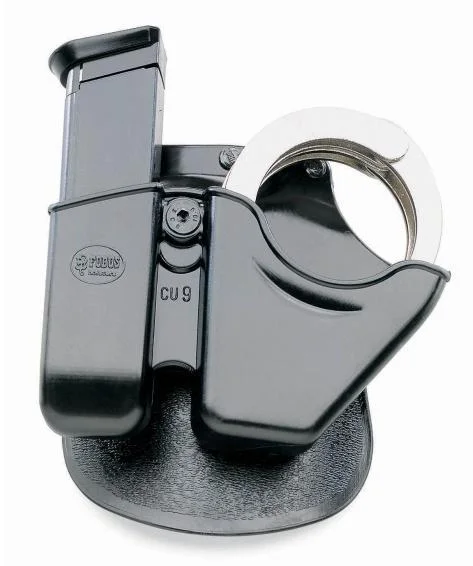 Fobus for H&K Roto Handcuff/Magazine Holster, black paddle mount with magazine and cuff