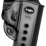 FOBUS Evolution Belt Holster, black molded right-side holster with belt attachment and rivets