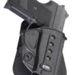 Fobus Standard Paddle Holster for Sig P239, black right-side view with pistol inserted