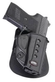 Fobus Standard Paddle Holster for Sig P239, black right-side view with pistol inserted