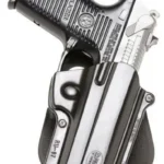 Fobus Standard Paddle Holster for Ruger P90 and P94, black right-side holster holding a pistol