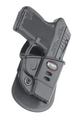 Fobus Evolution Series Paddle Holster for Kel-Tec P3AT, black right-hand holster with pistol