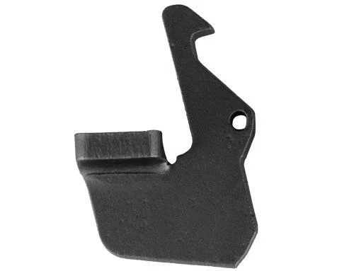 Mission First Tactical E-VolV Low Profile Charging Handle Latch, black metal latch in side view