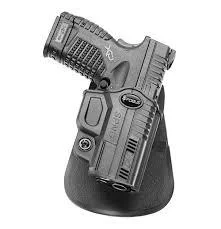 FOBUS USA LLC Evolution Paddle Holster for Springfield XDS, black right-hand holster with handgun