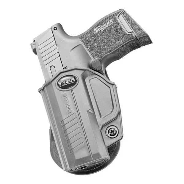 FOBUS Evolution Series 365NDLH Holster for Sig Sauer P365 Black LH, angled view with pistol