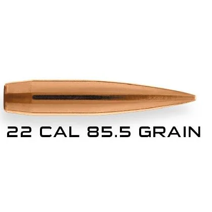 Berger Long Range Hybrid Target Bullets, copper-coloured bullet in side profile