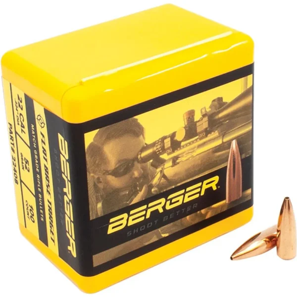 Berger Bullets Berger Match Grade Target Bullets .22 cal .224" 52 gr FB Target 100/ct