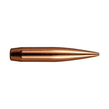 Berger Elite Hunter Rifle Bullets, copper-coloured pointed bullet in side view